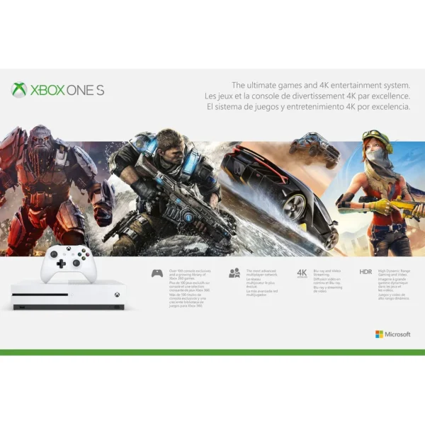 Microsoft Xbox One S Console 1Tb White ( Filled With Games ) - Image 2