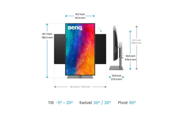 BenQ PD3225U DesignVue Designer 31.5″ 16:9 HDR 4K IPS Monitor - Image 4