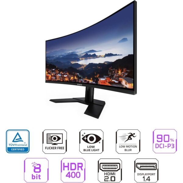 Gigabyte G34WQCP 34″ WQHD (3440×1440) 180Hz 1ms (MPRT) VA Curved Gaming Monitor - Image 3
