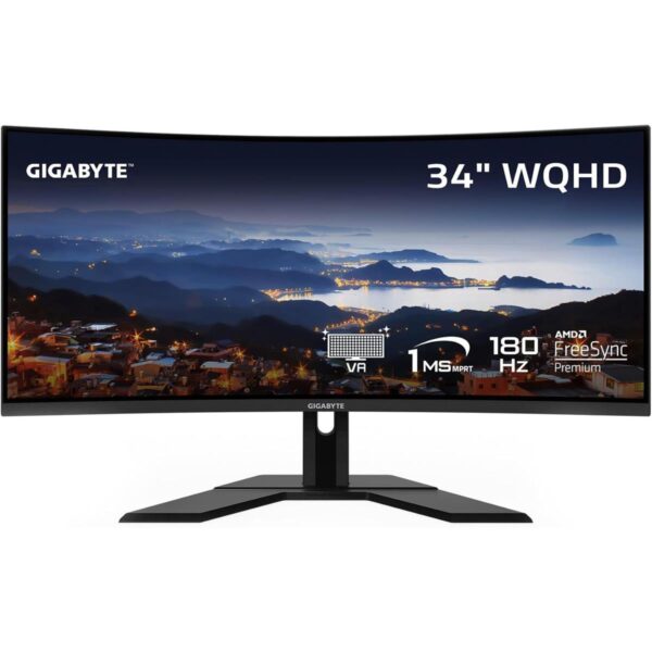 Gigabyte G34WQCP 34″ WQHD (3440×1440) 180Hz 1ms (MPRT) VA Curved Gaming Monitor - Image 2