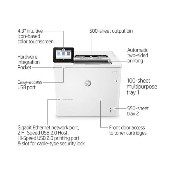 HP LaserJet Enterprise M611dn Printer - Image 4