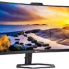 Philips Curved Ultra Wide 34″Inch 34E1C5600HE QHD 100hz with Windows Hello Webcam Noise Canceling Mic, USB-C Docking, Stereo Speakers Monitor