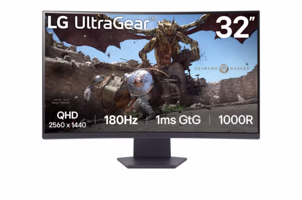 LG UltraGear 32GS60QC-B 31.5″ 1440p HDR 180Hz Curved VA Panel FreeSync Gaming Monitor