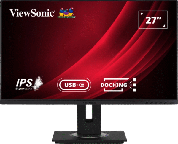 ViewSonic VG2756-2K 27″ QHD IPS Docking Monitor with USB-C, RJ45, HDMI, DisplayPort, and 40° Tilt Ergonomics: