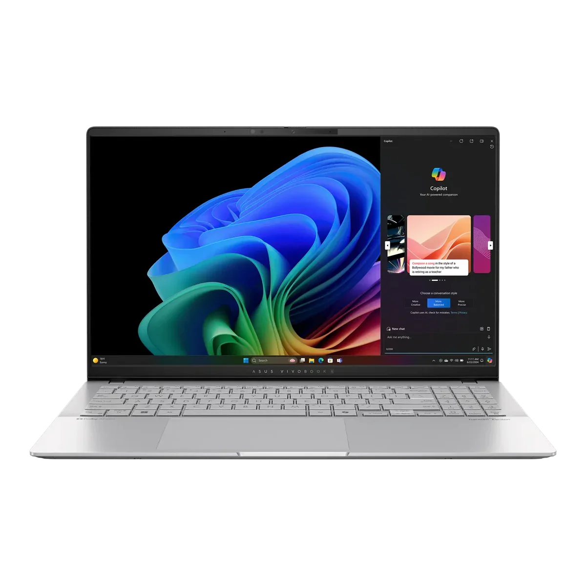 ASUS VivoBook S 15 K5507QA-MA048W - AMD Ryzen 7 8845HS 16GB RAM 1TB SSD 15.6" FHD OLED Windows 11 Cool Silver